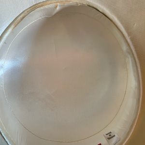 Satin Cream wide brim full of rhinestone.